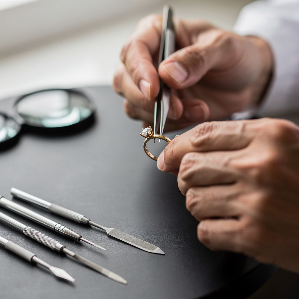 Bali Fine Jewelry expert jeweler performing a precise repair in San Diego